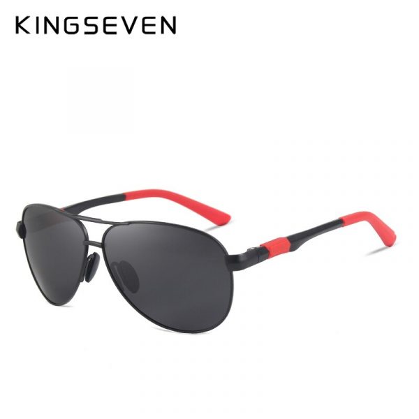 KINGSEVEN-lunettes de soleil polarisées en métal, pour la conduite, verres de styliste de marque, Protection contre les UV, lunettes de mode 100% 3