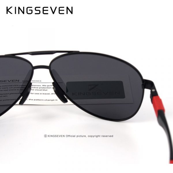 KINGSEVEN-lunettes de soleil polarisées en métal, pour la conduite, verres de styliste de marque, Protection contre les UV, lunettes de mode 100% 4