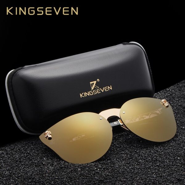 KINGSEVEN – lunettes de vue de marque de luxe pour femmes, miroir gothique, monture tête de mort, métal, Temple Oculos de sol UV400 avec accessoires 2