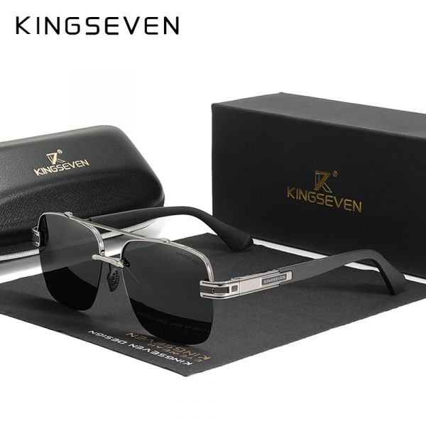 KINGSEVEN – lunettes de soleil polarisées et dégradées pour hommes et femmes, Design tout nouveau, carré rétro, Okulary, 2021 1