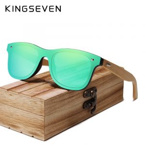 KINGSEVEN – lunettes de soleil polarisées en bambou pour hommes et femmes, UV400, marque originale 1