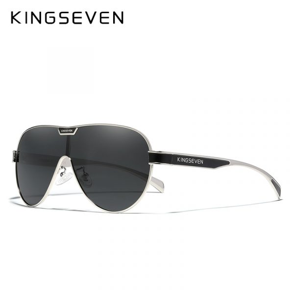 KINGSEVEN – lunettes de soleil surdimensionnées pour hommes et femmes, verres polarisés, Protection UV, en acier inoxydable, N7762 3