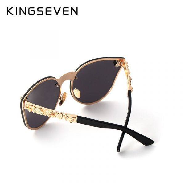 KINGSEVEN – lunettes de vue de marque de luxe pour femmes, miroir gothique, monture tête de mort, métal, Temple Oculos de sol UV400 avec accessoires 4
