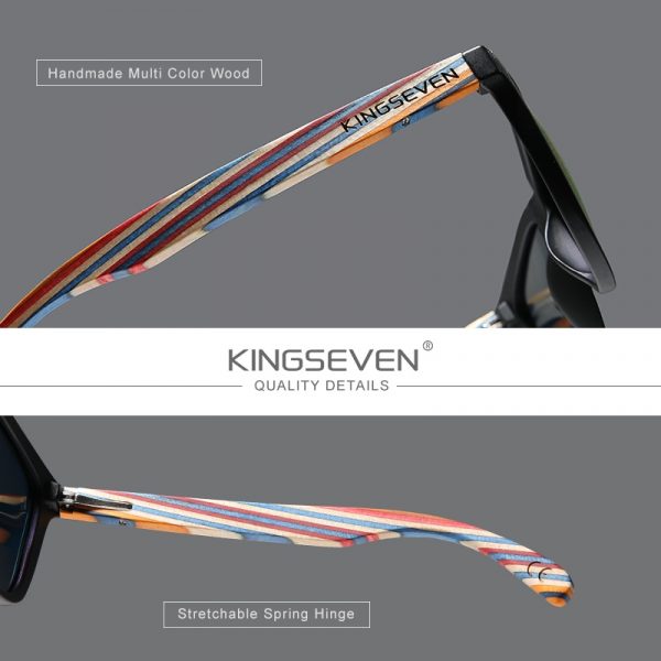 KINGSEVEN – lunettes de soleil en bois multicolores pour hommes, Design Original, faites à la main, de luxe, à la mode, pour femmes, 2020 2