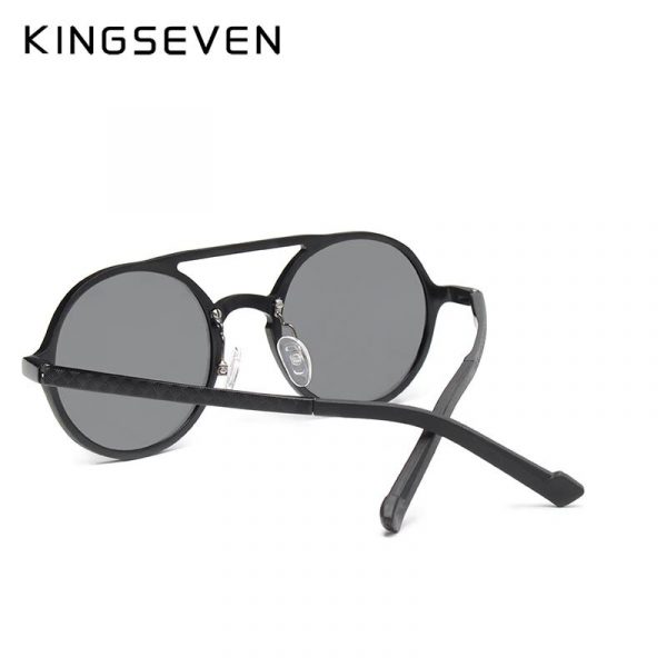 KINGSEVEN – lunettes de soleil Steampunk Vintage pour hommes, en aluminium, verres ronds polarisés, pour la conduite, N7576, 2019 4