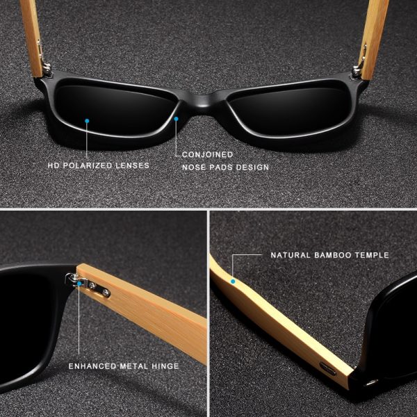 KINGSEVEN – lunettes de soleil polarisées en bois de bambou pour hommes et femmes, originales 4