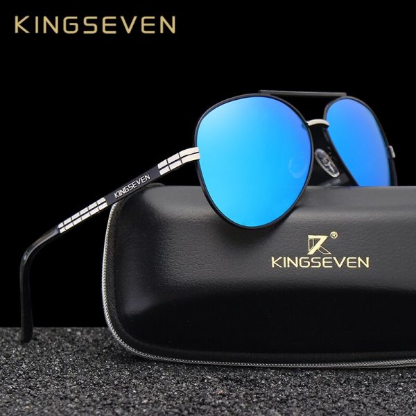 Kingseven - lunettes de soleil HD, hommes, lunettes de soleil pour hommes polarisées en haute définition avec monture en alliage d'aviation, tout nouveau design et protection UV400, 2019 2