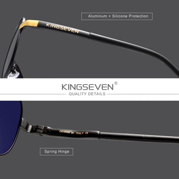 Kingseven - lunettes de soleil à la mode, H/F, lunettes de soleil hommes polarisées de marque pour conduire, lunettes de mode teintées en aluminium pour hommes et femmes, 2019 2