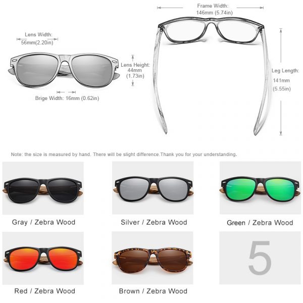 KINGSEVEN – lunettes de soleil carrées polarisées en bois pour hommes et femmes, verres miroir, Protection UV400, pour la conduite 2