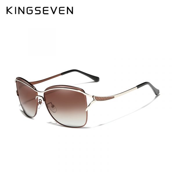 KINGSEVEN-lunettes de soleil sans bords carrées, de styliste, à la mode, pour femmes, avec boîte 2