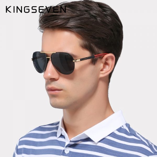 KINGSEVEN Vintage en aluminium lunettes de soleil polarisées marque lunettes de soleil revêtement lentille conduite lunettes pour hommes/Wome N725 2