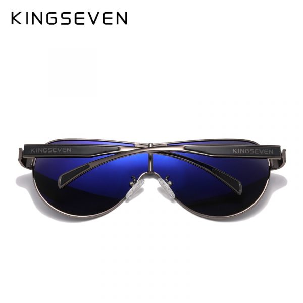 KINGSEVEN – lunettes de soleil surdimensionnées pour hommes et femmes, verres polarisés, Protection UV, en acier inoxydable, N7762 4