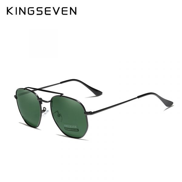 KINGSEVEN – lunettes De Soleil Vintage pour hommes et femmes, verres solaires hexagonaux, polarisées, authentiques, en acier inoxydable, N7748 3