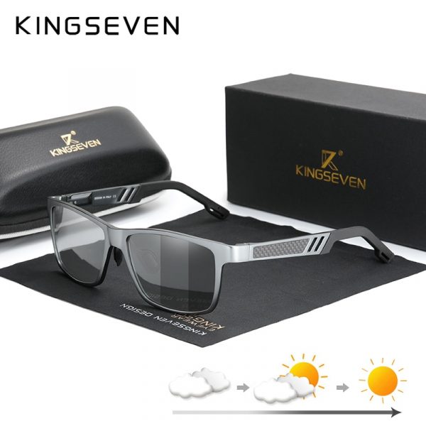 KINGSEVEN-lunettes de soleil photochromiques pour hommes et femmes, verres caméléons polarisés, pour conduire, verres Anti-éblouissement, zonnebril heren 1