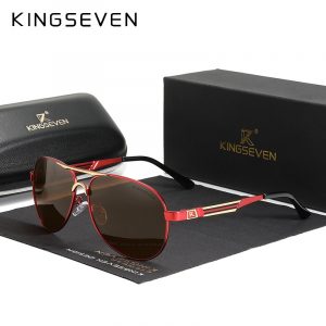 KINGSEVEN – lunettes de soleil polarisées pour hommes et femmes, monture en acier inoxydable, à la mode, pour la conduite, 2021 1