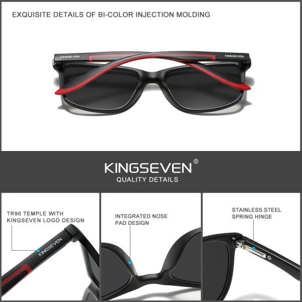 KINGSEVEN – lunettes de soleil TR90 Ultra légères pour hommes et femmes, polarisées TAC Anti-éclatement Cat.3, verres de conduite, sport, 2021 5