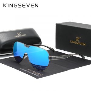 KINGSEVEN – lunettes de soleil surdimensionnées pour hommes et femmes, verres polarisés, Protection UV, en acier inoxydable, N7762 1