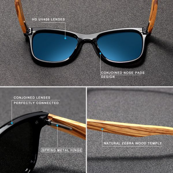 KINGSEVEN – lunettes de soleil polarisées en bois pour hommes et femmes, faites à la main, Design Vintage, UV400, 2019 4