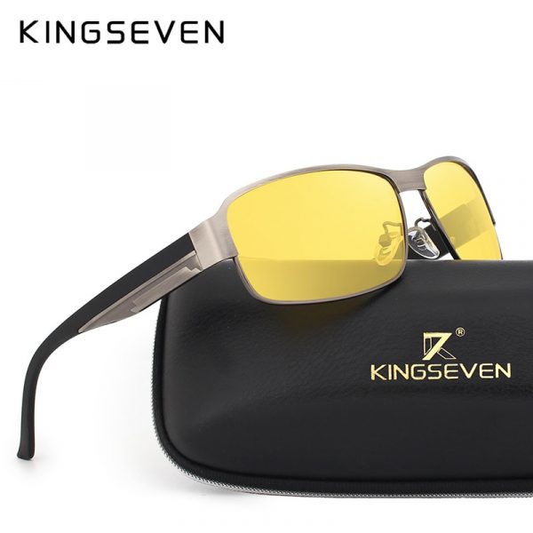 KINGSEVEN lunettes de Vision nocturne pour hommes | Lunettes de soleil jaunes pour la conduite, gafas de sol 2