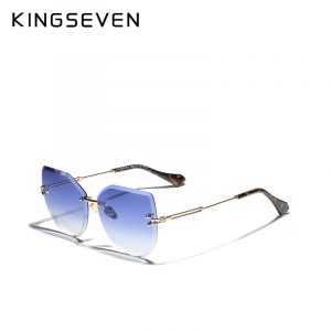 KINGSEVEN – lunettes de soleil yeux de chat sans bords pour femmes, verres dégradés, Vintage, marque de styliste, nouvelle collection 2021, N807 1