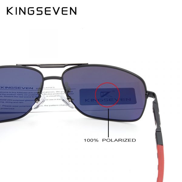 KINGSEVEN – lunettes de soleil polarisées carrées pour hommes, nouvelle mode, lunettes de pêche, lunettes de conduite avec accessoires 4