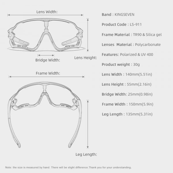 KINGSEVEN – lunettes de soleil polarisées pour hommes et femmes, Design breveté, cyclisme en montagne, sport, plein air, 2022 6