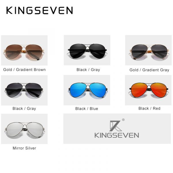 KINGSEVEN – lunettes de soleil polarisées pour hommes et femmes, en alliage de titane, miroir pilote, nouvelle tendance, de qualité, 2021 4