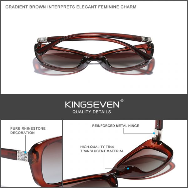 KINGSEVEN – lunettes De Soleil pour femmes, Style jeune, verres polarisés dégradés, Design De luxe, élégantes dames 4