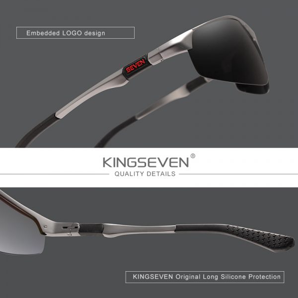 KINGSEVEN – lunettes de soleil polarisées pour hommes et femmes, en aluminium, bleu, miroir, lentille masculine, verres de soleil d'aviation, 9121 3