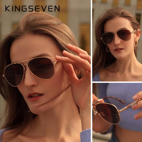 KINGSEVEN – lunettes de soleil polarisées pour hommes et femmes, en alliage de titane, miroir pilote, nouvelle tendance, de qualité, 2021 3