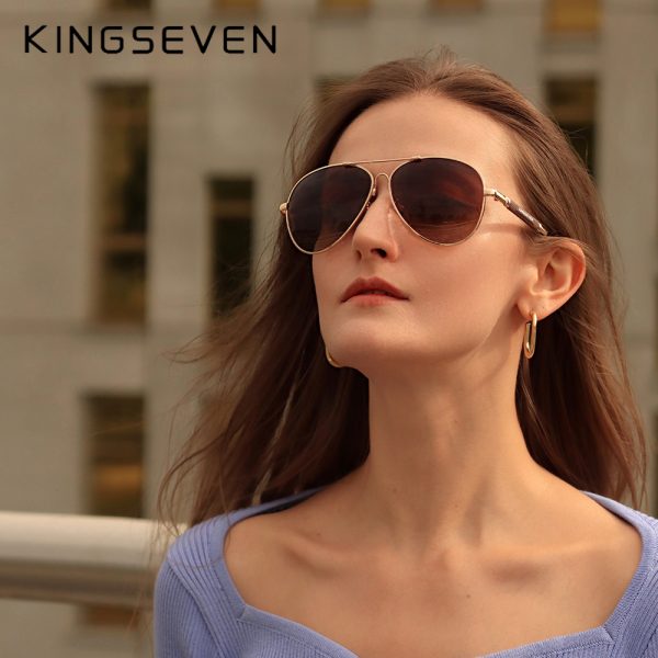 KINGSEVEN – lunettes de soleil polarisées pour hommes et femmes, en alliage de titane, miroir pilote, nouvelle tendance, de qualité, 2021 5