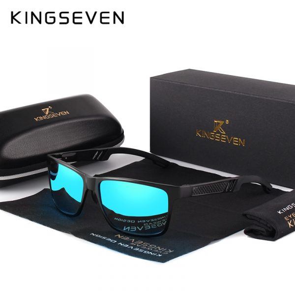 KINGSEVEN – lunettes de soleil carrées en aluminium pour hommes et femmes, verres polarisés UV400 2