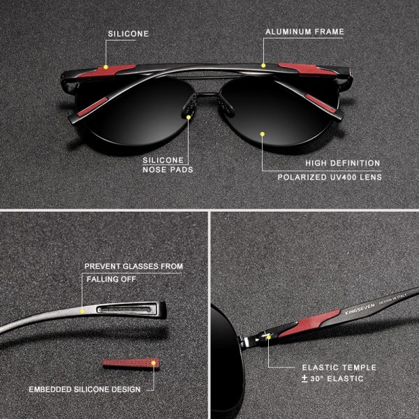 KINGSEVEN-Lunettes de soleil polarisées pour hommes et femmes, lunettes de soleil pilote en aluminium, design de marque, style tendance, UV400, 2019 2