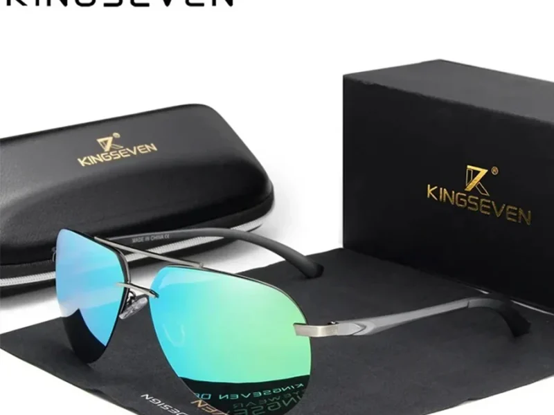 Lunettes de soleil pilote « Zéphyr » sans monture en aluminium, polarisées, UV400 1