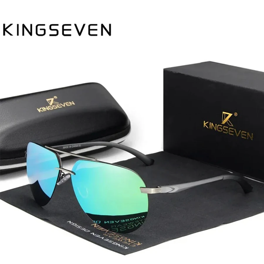 Lunettes de soleil pilote « Zéphyr » sans monture en aluminium, polarisées, UV400 1
