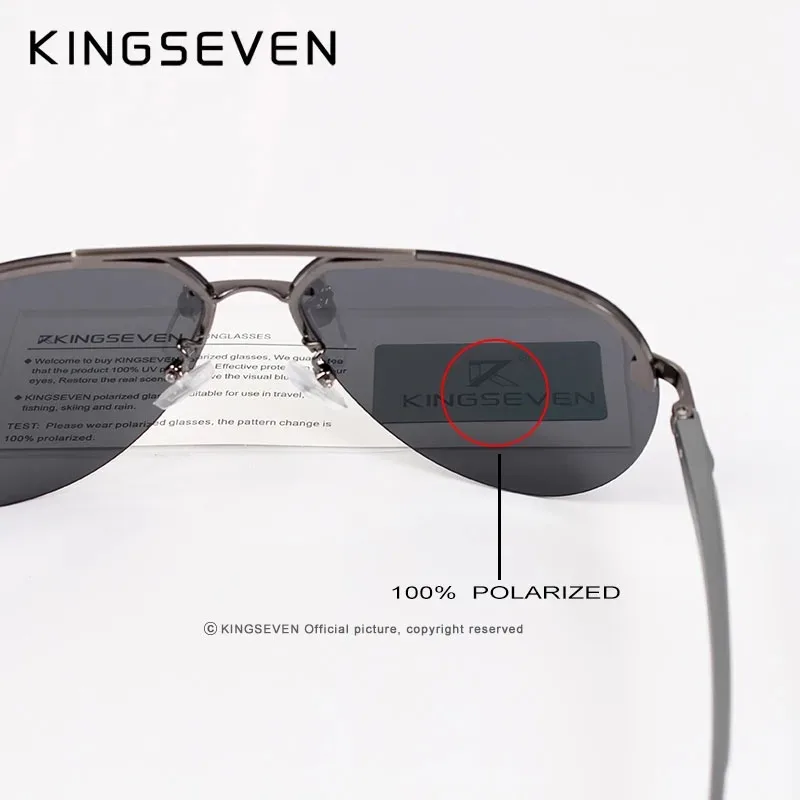Lunettes de soleil pilote « Zéphyr » sans monture en aluminium, polarisées, UV400 4