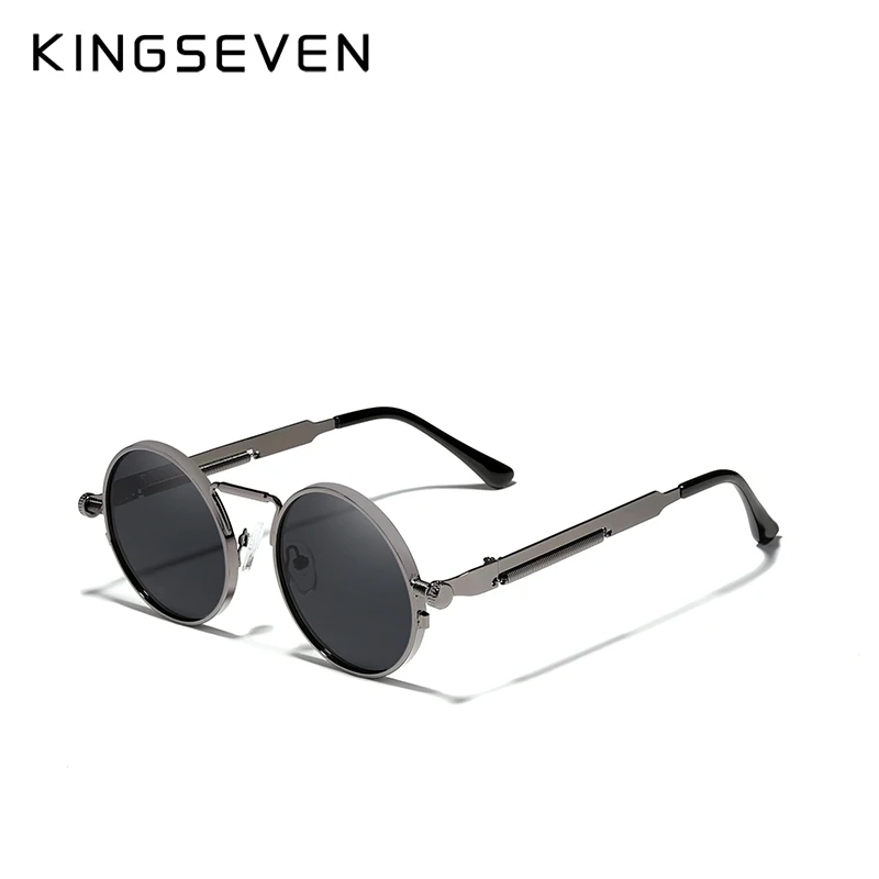 Lunettes de soleil « Orion » rondes steampunk en métal, polarisées, UV400 5