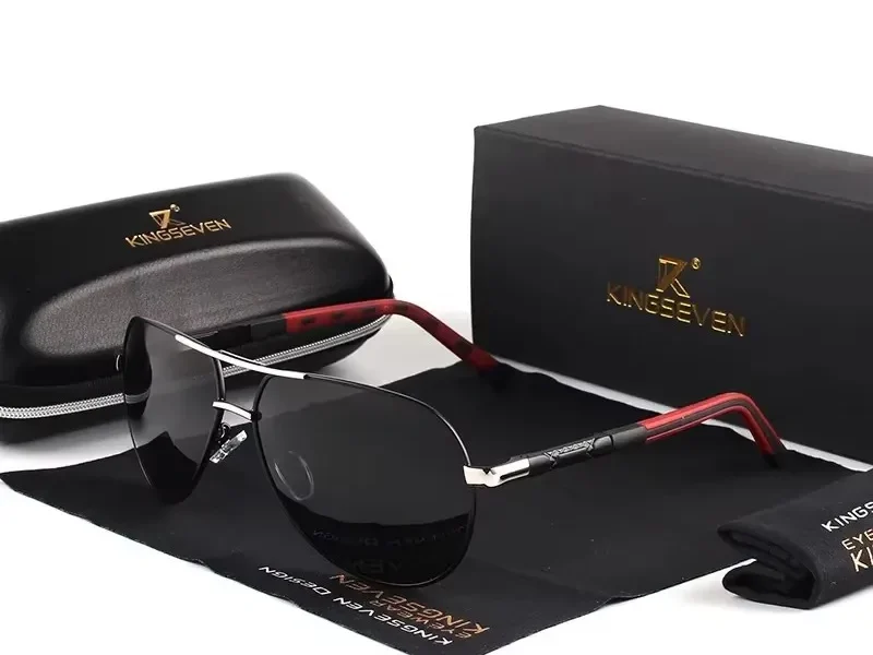 Lunettes de soleil pilote « Aquilon » en aluminium, rétro, polarisées, UV400 1