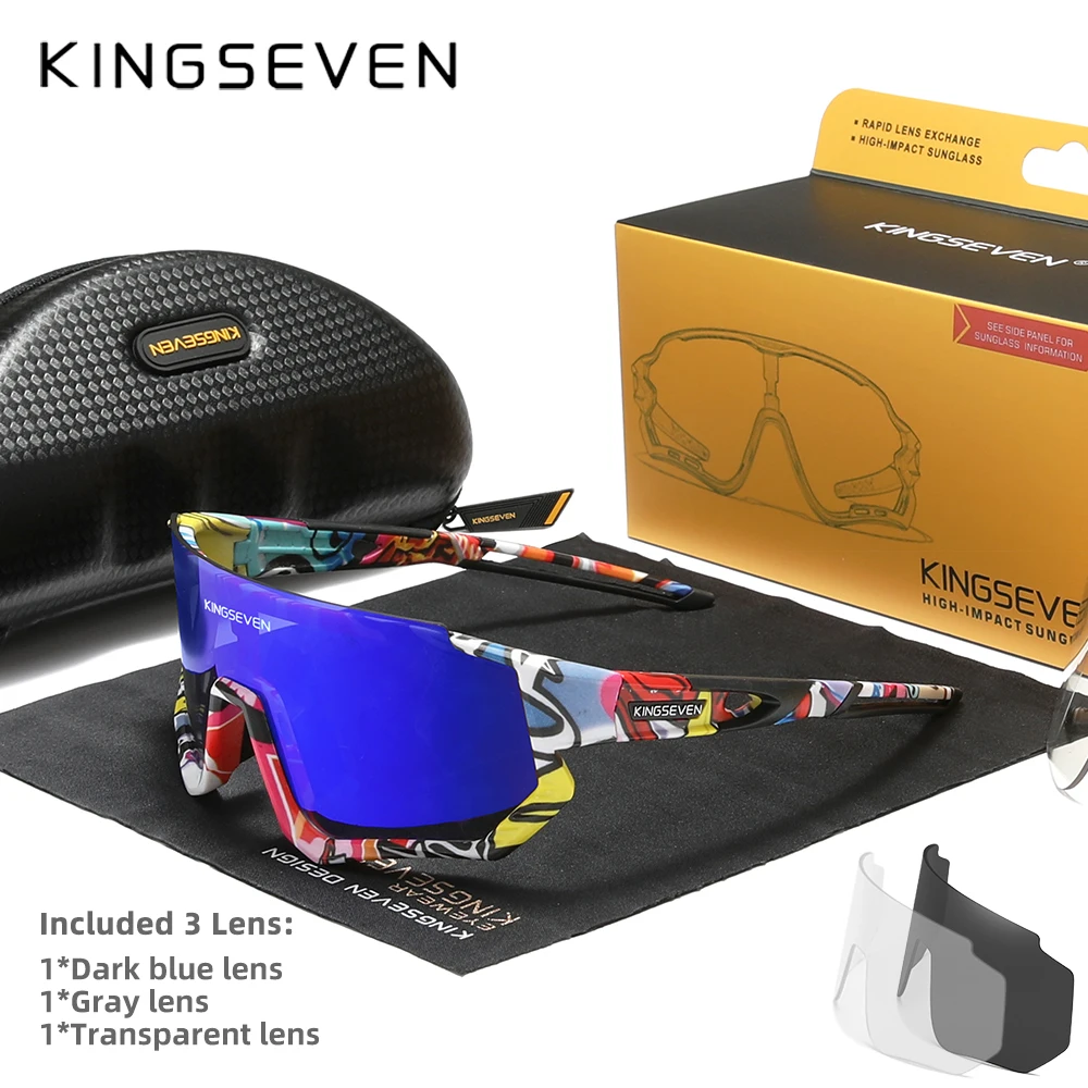KINGSEVEN lunettes de soleil de cyclisme hommes femmes vtt lunettes de vélo UV400 lunettes de Protection de pêche polarisées lunettes de vélo photochromiques 1