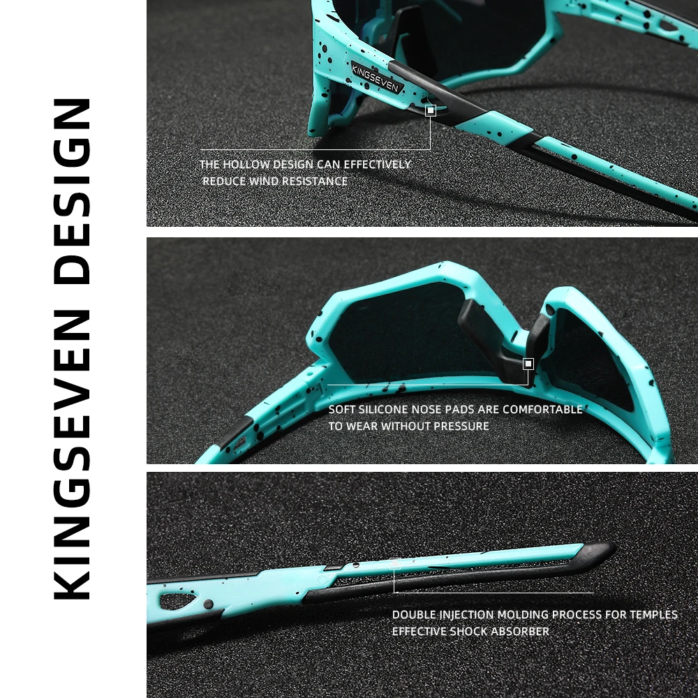 KINGSEVEN lunettes de soleil de cyclisme hommes femmes vtt lunettes de vélo UV400 lunettes de Protection de pêche polarisées lunettes de vélo photochromiques 5