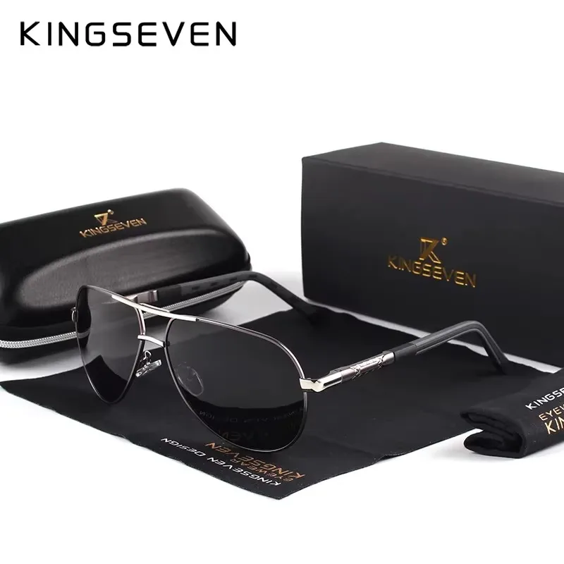 KINGSEVEN mode hommes lunettes de soleil de luxe UV400 lunettes polarisées femmes pilote extérieur casual mâle femme pêche conduite lunettes 2