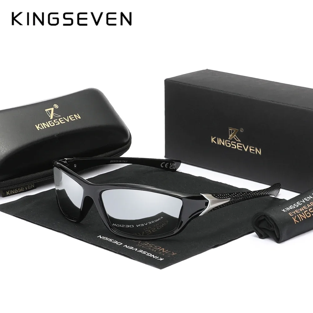Lunettes de soleil KINGSEVEN pour l'extérieur, UV400, rembourrées, anti-UV, unisexes, lunettes de sport, lunettes de protection pour la moto 2