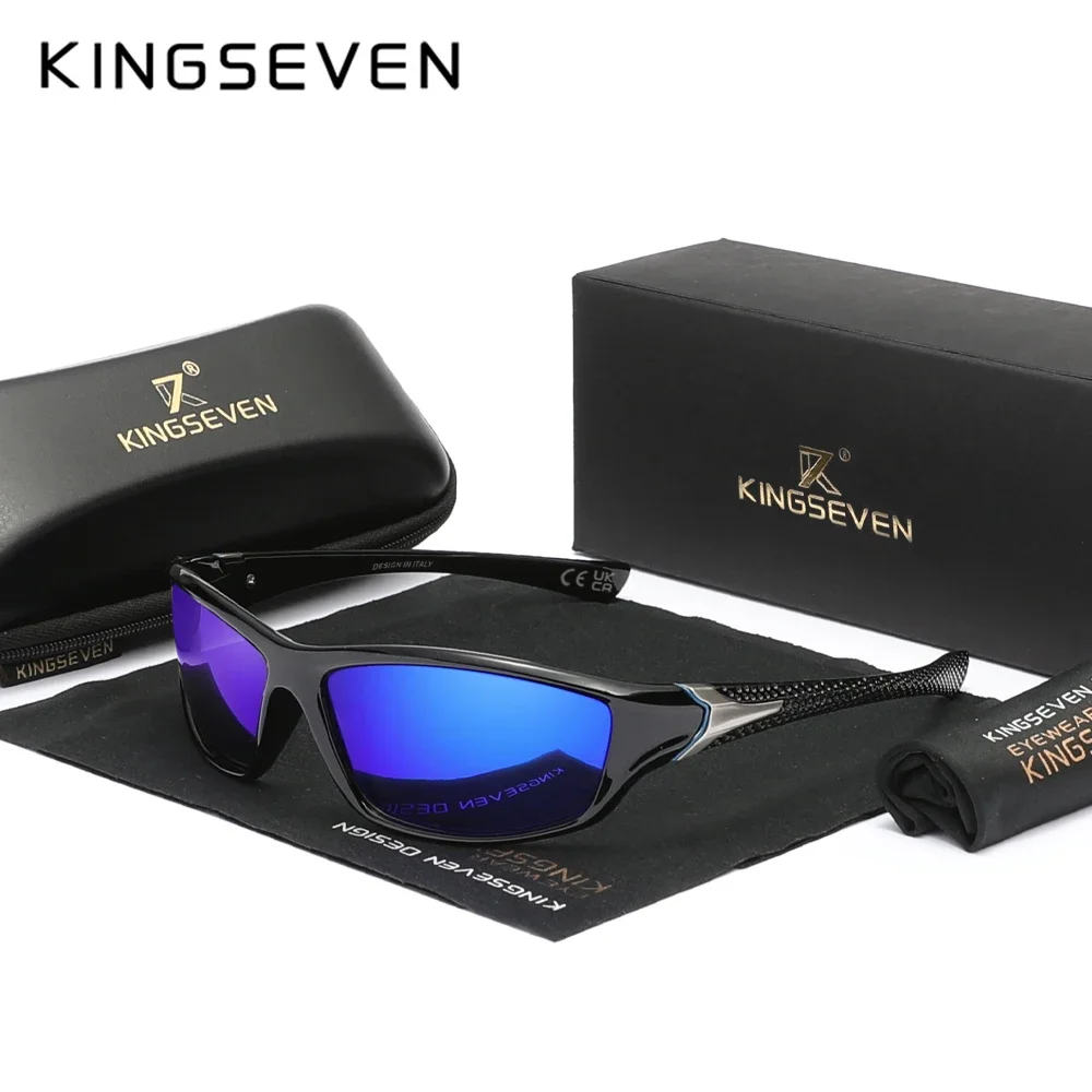 Lunettes de soleil KINGSEVEN pour l'extérieur, UV400, rembourrées, anti-UV, unisexes, lunettes de sport, lunettes de protection pour la moto 1