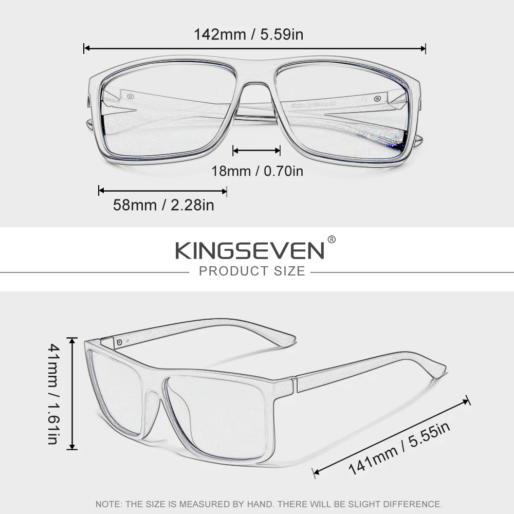KINGSEVEN Lunettes de soleil classiques tendance Hommes/Femmes Polarisées UV400 Anti-éblouissement Conduite Extérieur Montures carrées Lunettes 5