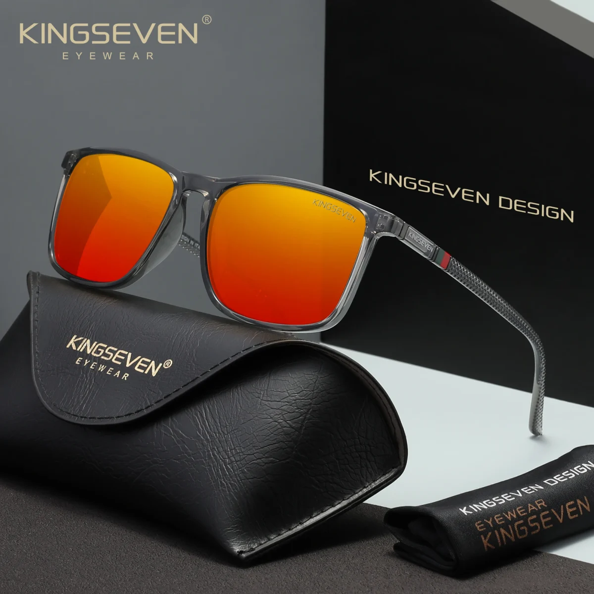 KINGSEVEN mode polarisé hommes femmes lunettes de soleil UV400 protéger Casaul Rectangle lunettes de pêche conduite classique lunettes extérieures 3