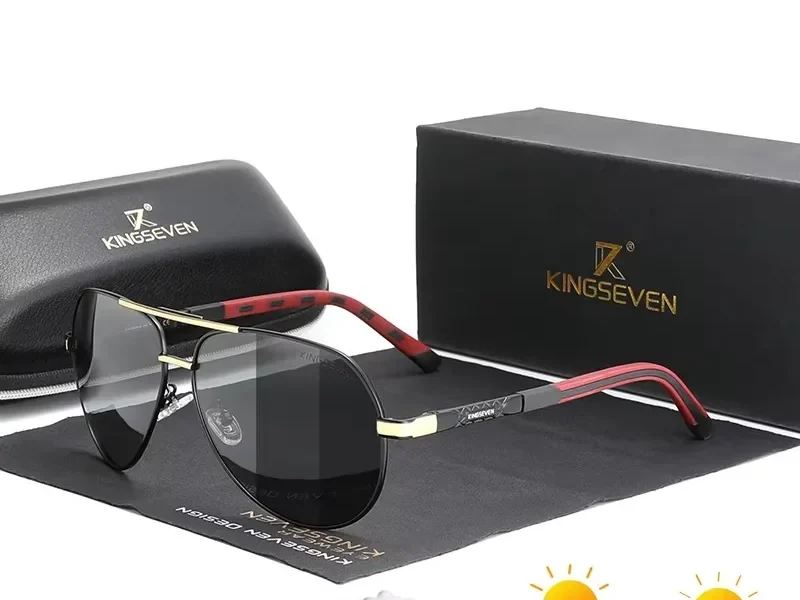 KINGSEVEN mode hommes lunettes de soleil de luxe UV400 lunettes polarisées femmes pilote extérieur casual mâle femme pêche conduite lunettes 1