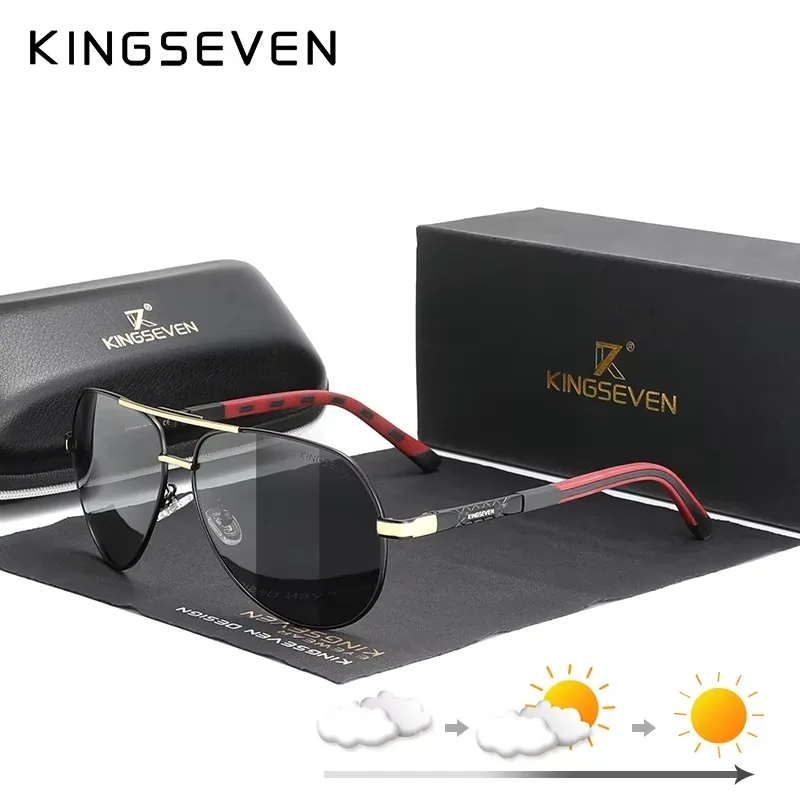 KINGSEVEN mode hommes lunettes de soleil de luxe UV400 lunettes polarisées femmes pilote extérieur casual mâle femme pêche conduite lunettes 1