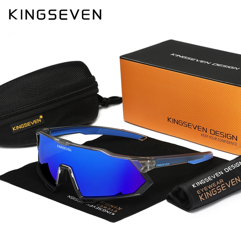 KINGSEVEN nouvelles lunettes de cyclisme vélo hommes UV400 lunettes polarisées Sports de plein air vtt lunettes vélo femmes équitation randonnée lunettes de soleil 3