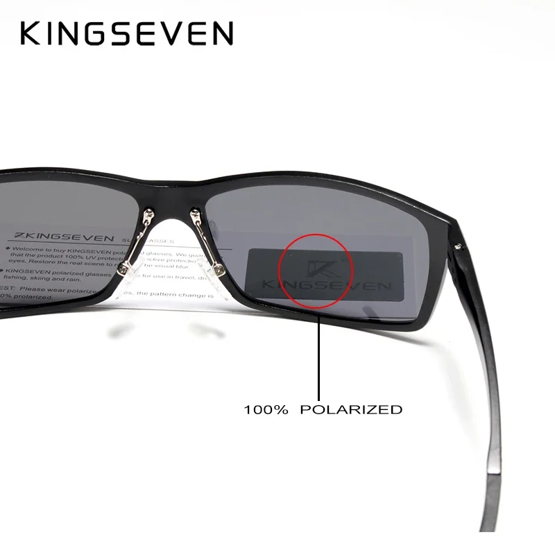 KINGSEVEN – lunettes de soleil polarisées en aluminium pour hommes, protection UV400, Anti-reflet, accessoires pour la conduite et le vélo 2