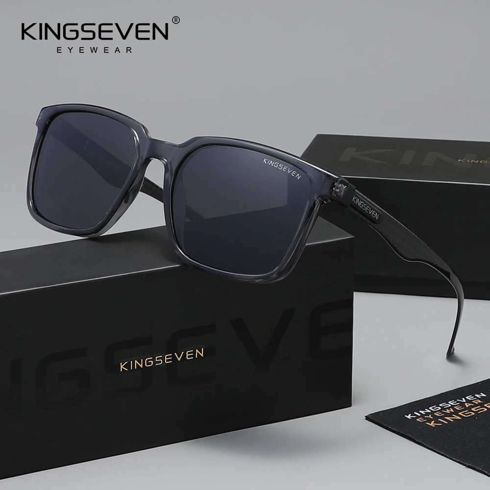 KINGSEVEN Lunettes de soleil polarisées UV400 de haute qualité pour hommes et femmes, montures en fibre de carbone, style décontracté, pour la conduite en extérieur 2